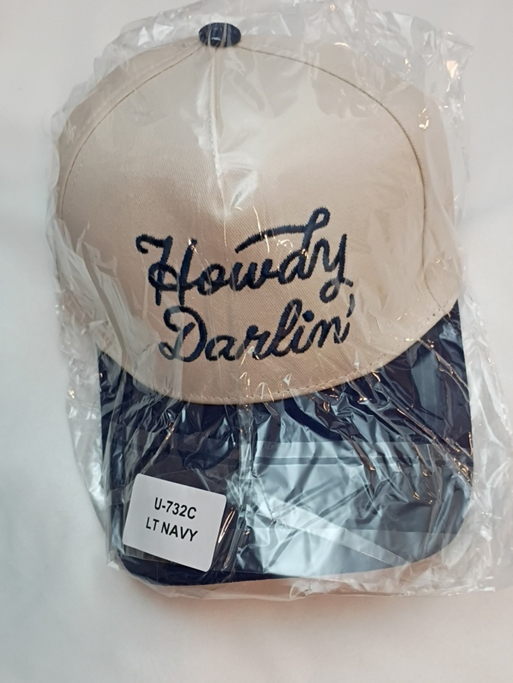 Women's Howdy Darlin' Beige and Navy Baseball Cap